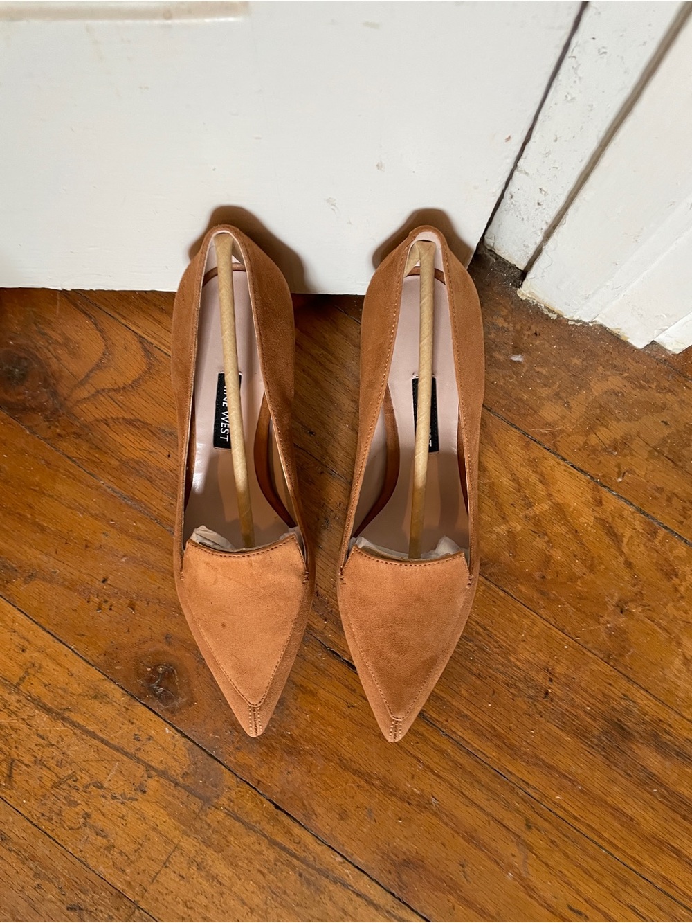 Nine West Camel Suede Pointed Toe Pumps